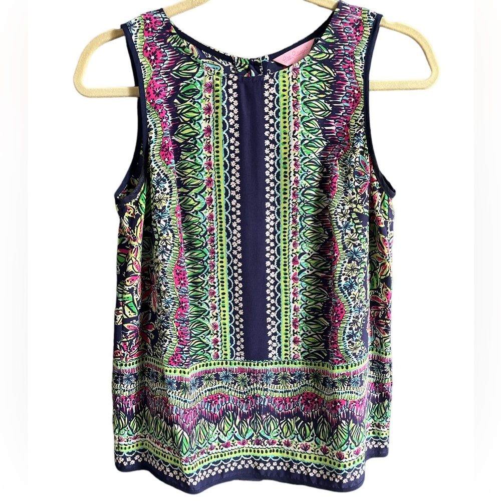 Lilly Pulitzer Gold Button Back Tank